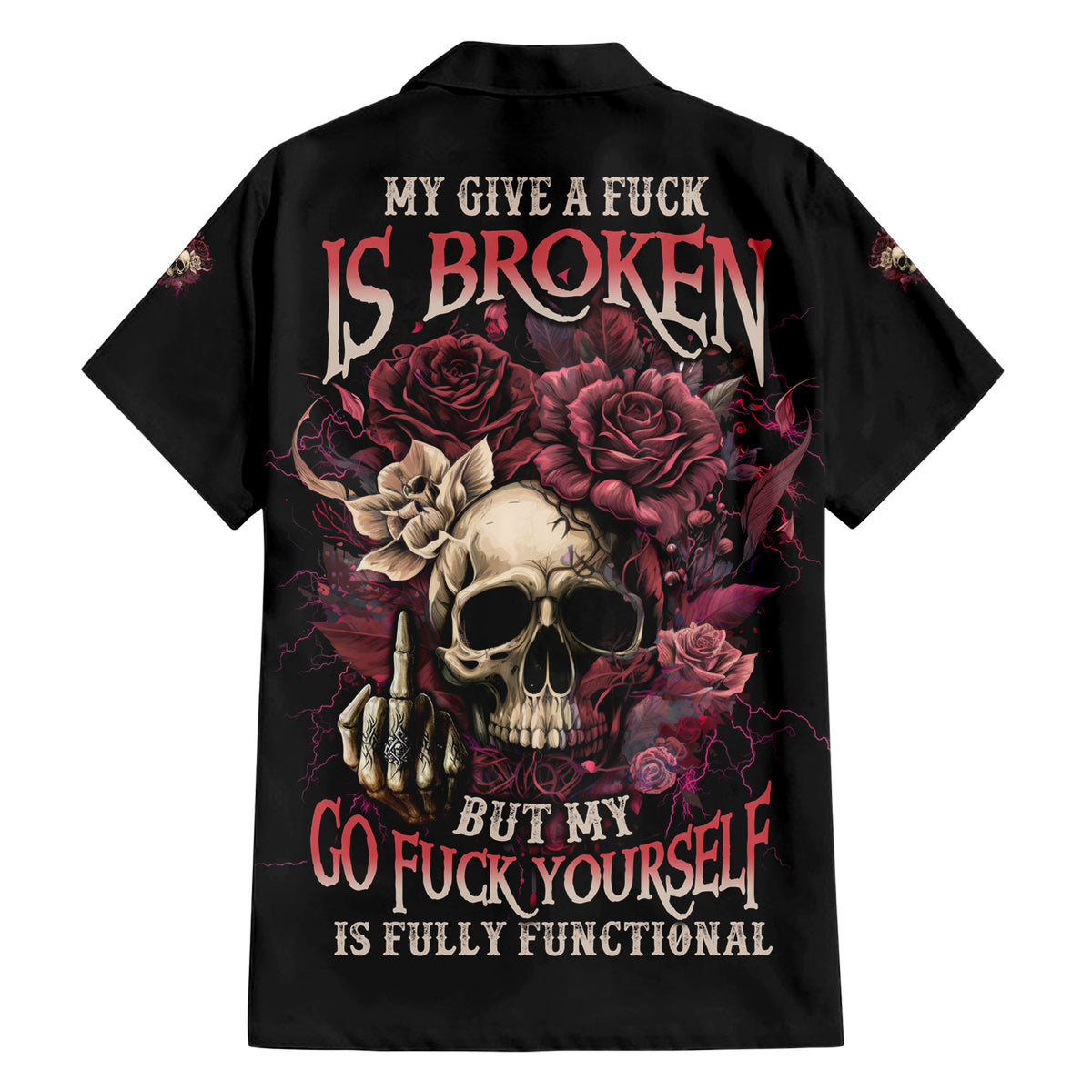 My Give A F Rose Skull Hawaiian Shirt - Wonder Print Shop