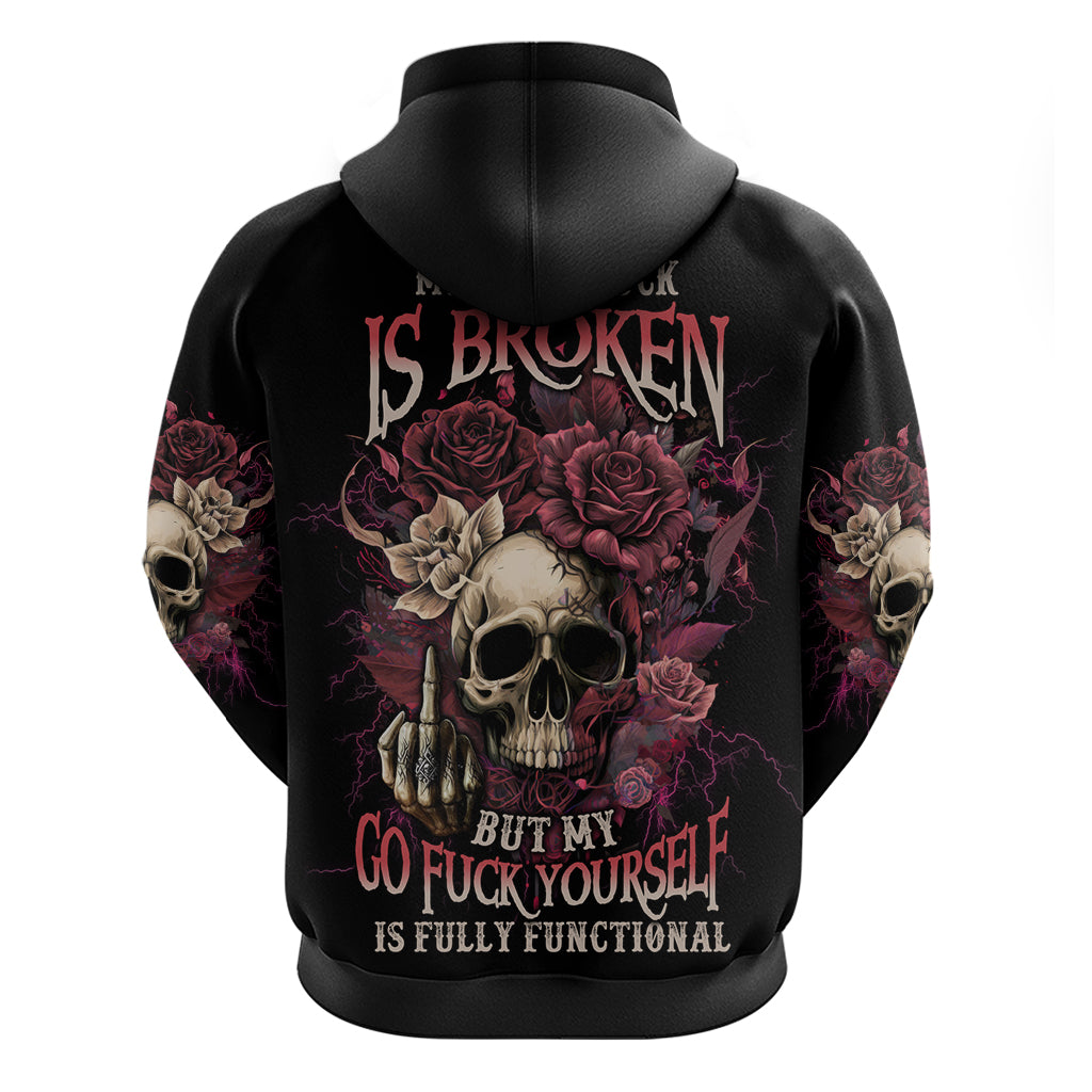 My Give A F Rose Skull Hoodie - Wonder Print Shop