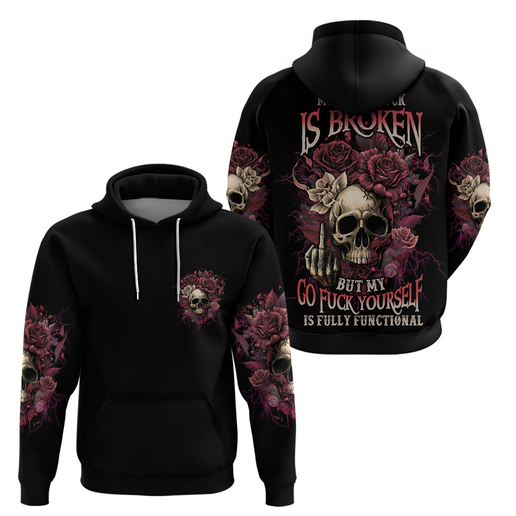 My Give A F Rose Skull Hoodie - Wonder Print Shop