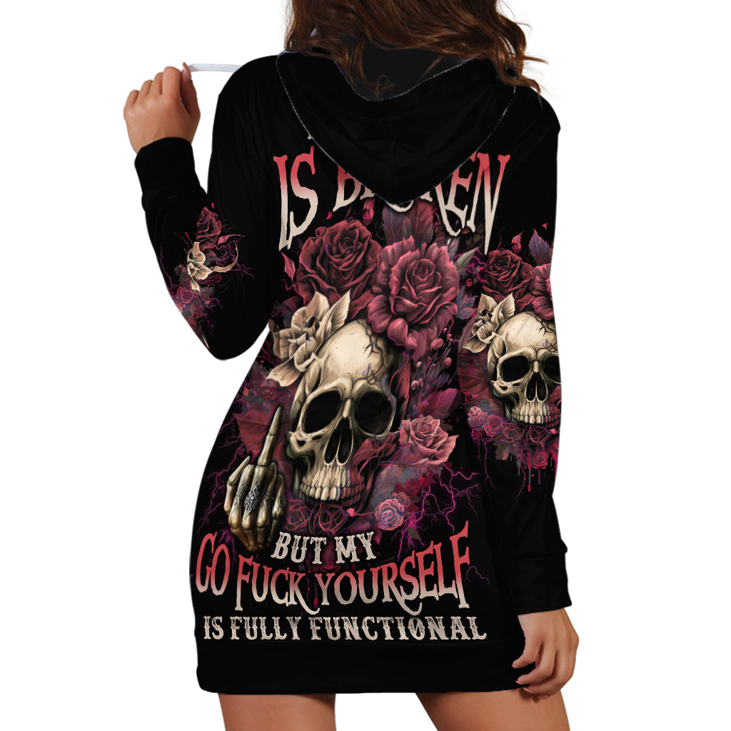 My Give A F Rose Skull Hoodie Dress - Wonder Print Shop