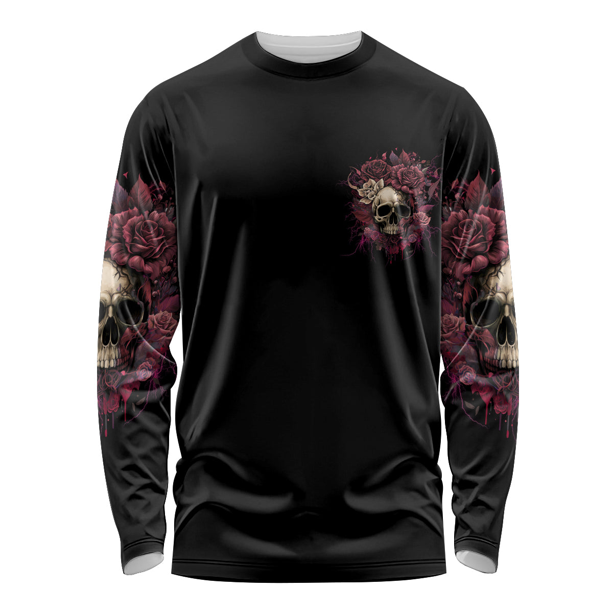 My Give A F Rose Skull Long Sleeve Shirt - Wonder Print Shop