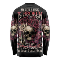 My Give A F Rose Skull Long Sleeve Shirt - Wonder Print Shop
