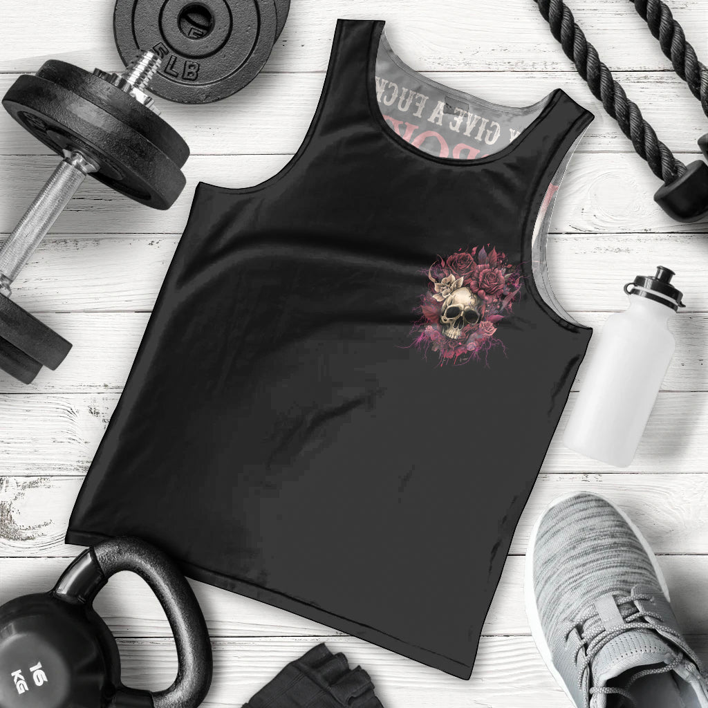 My Give A F Rose Skull Men Tank Top - Wonder Print Shop