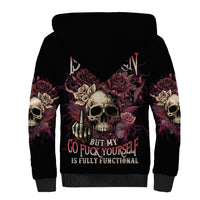 My Give A F Rose Skull Sherpa Hoodie - Wonder Print Shop