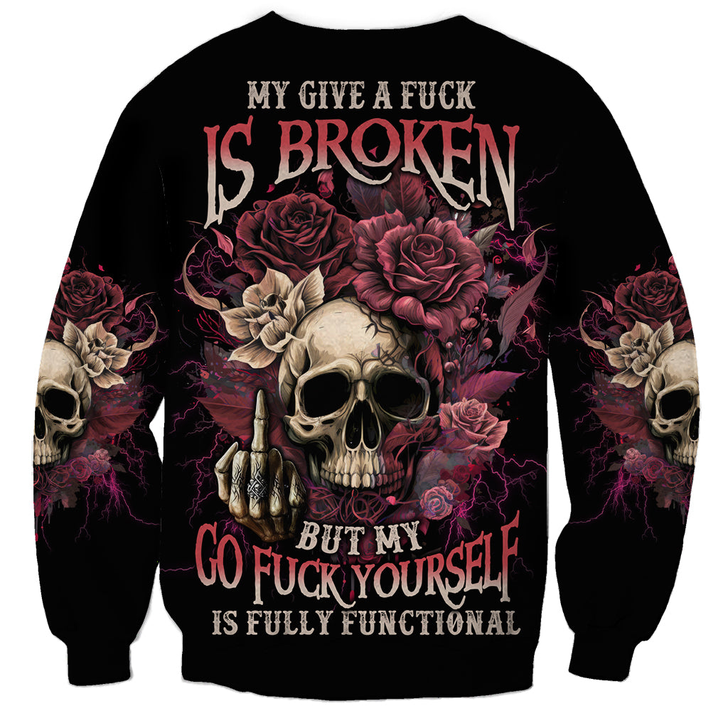 My Give A F Rose Skull Sweatshirt - Wonder Print Shop