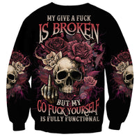 My Give A F Rose Skull Sweatshirt - Wonder Print Shop