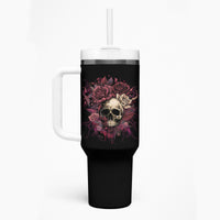 My Give A F Rose Skull Tumbler With Handle - Wonder Print Shop