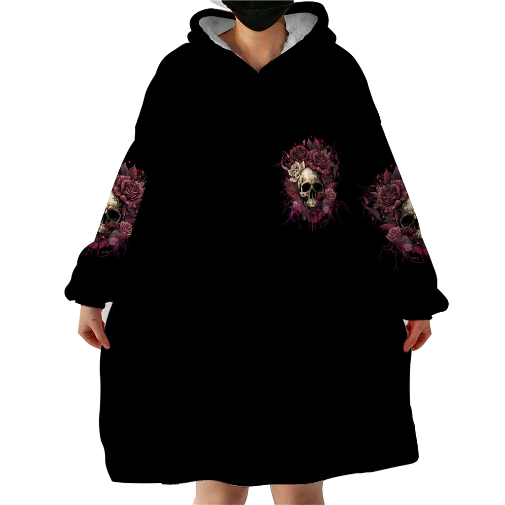 My Give A F Rose Skull Wearable Blanket Hoodie - Wonder Print Shop
