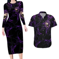 I Am The Storm Rose Skull Couples Matching Long Sleeve Bodycon Dress and Hawaiian Shirt - Wonder Print Shop