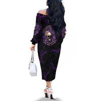 I Am The Storm Rose Skull Family Matching Off Shoulder Long Sleeve Dress and Hawaiian Shirt - Wonder Print Shop