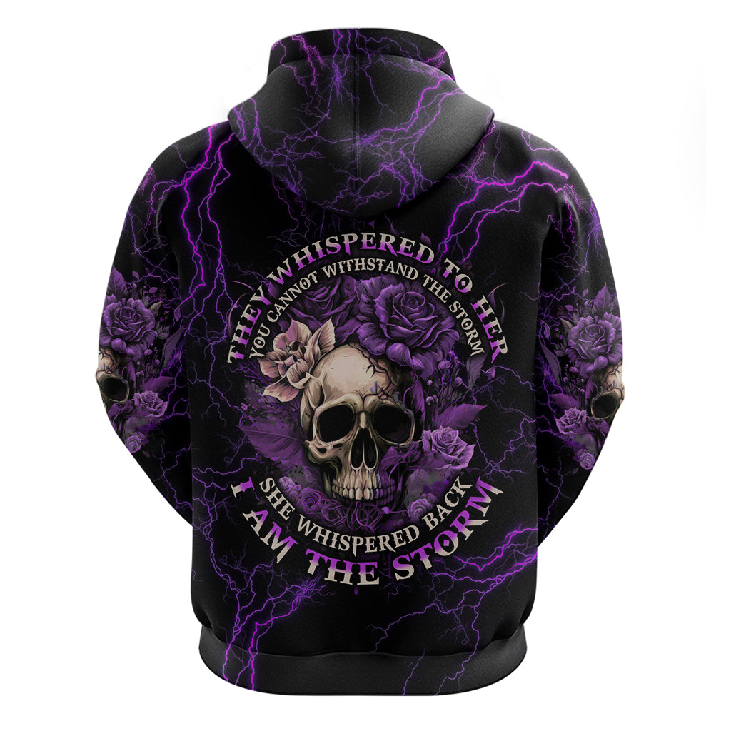I Am The Storm Rose Skull Hoodie - Wonder Print Shop