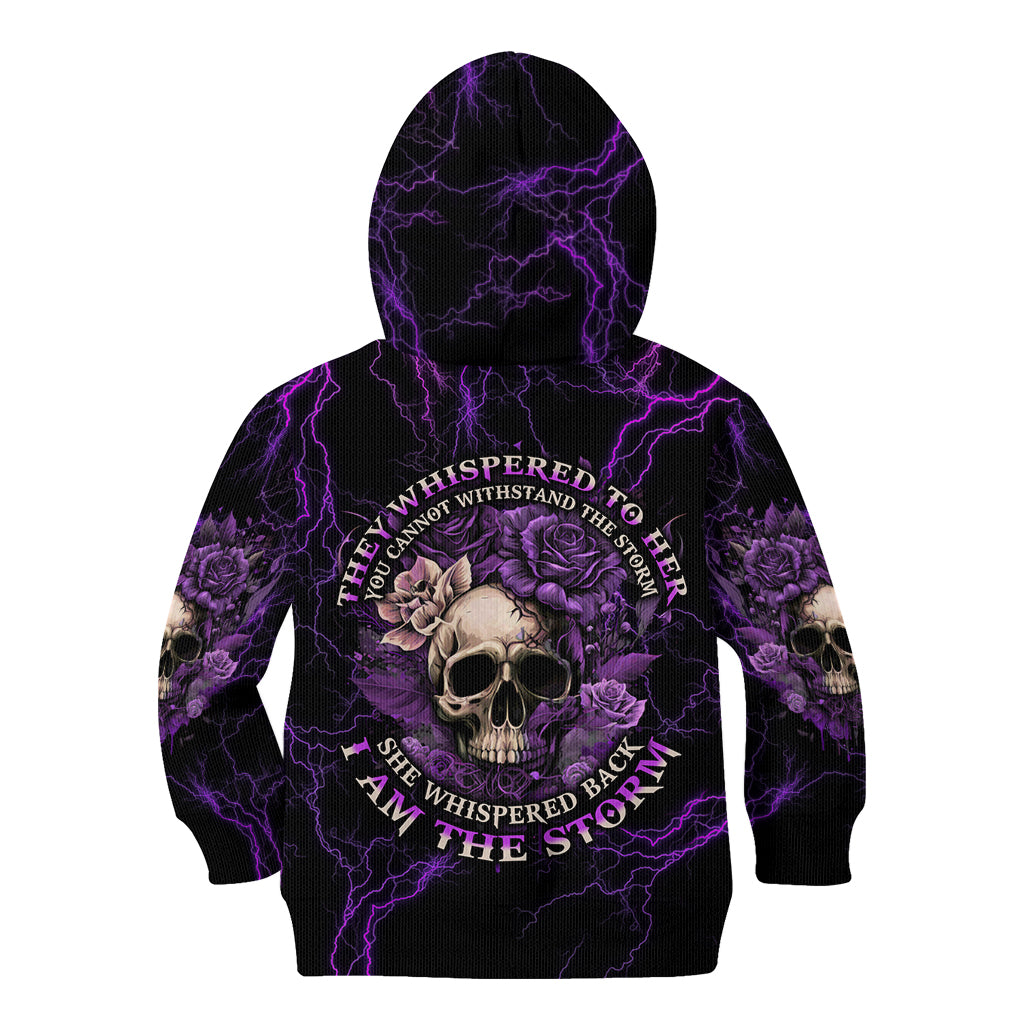 I Am The Storm Rose Skull Kid Hoodie - Wonder Print Shop