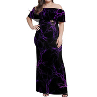 I Am The Storm Rose Skull Off Shoulder Maxi Dress - Wonder Print Shop