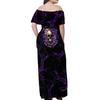 I Am The Storm Rose Skull Off Shoulder Maxi Dress - Wonder Print Shop