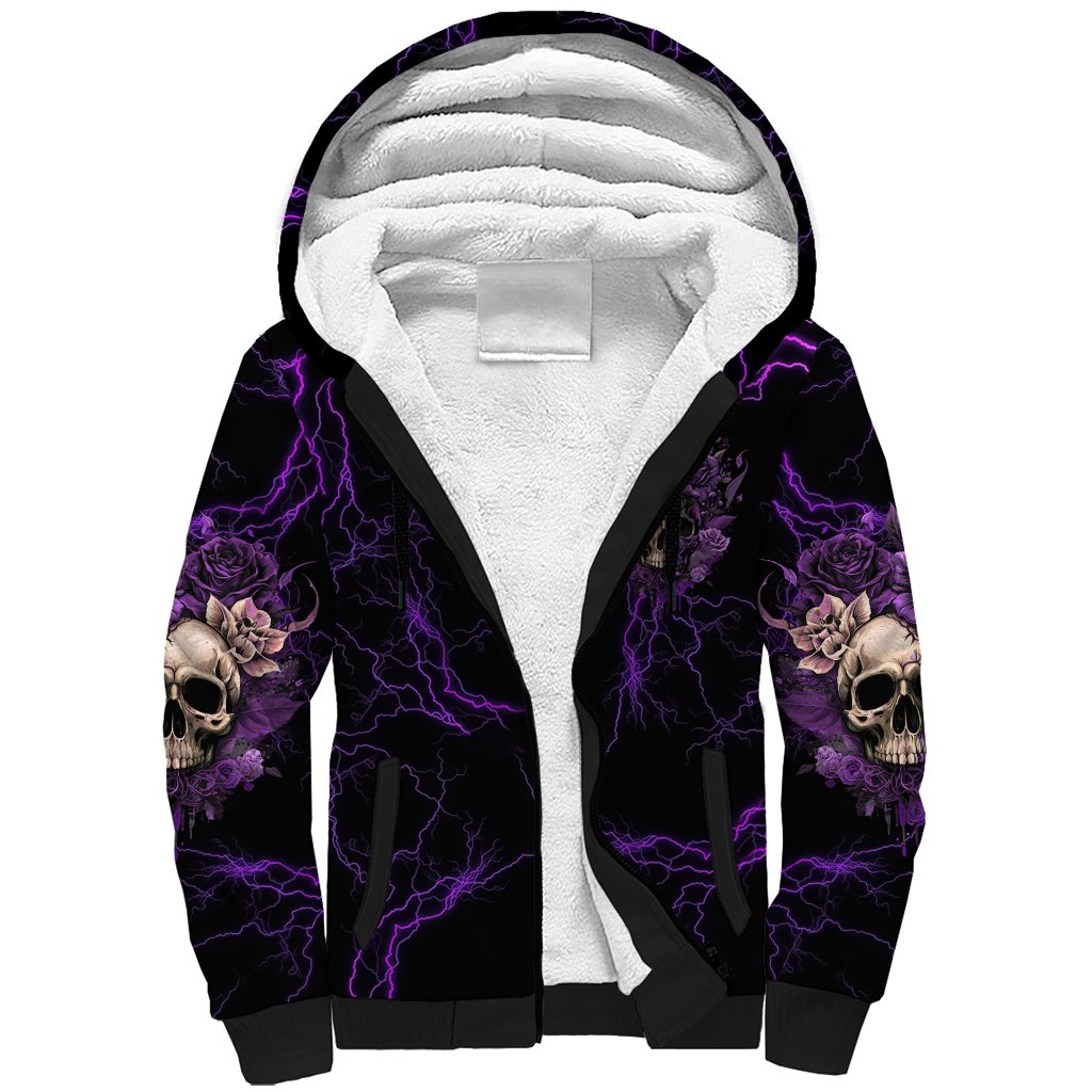 I Am The Storm Rose Skull Sherpa Hoodie - Wonder Print Shop