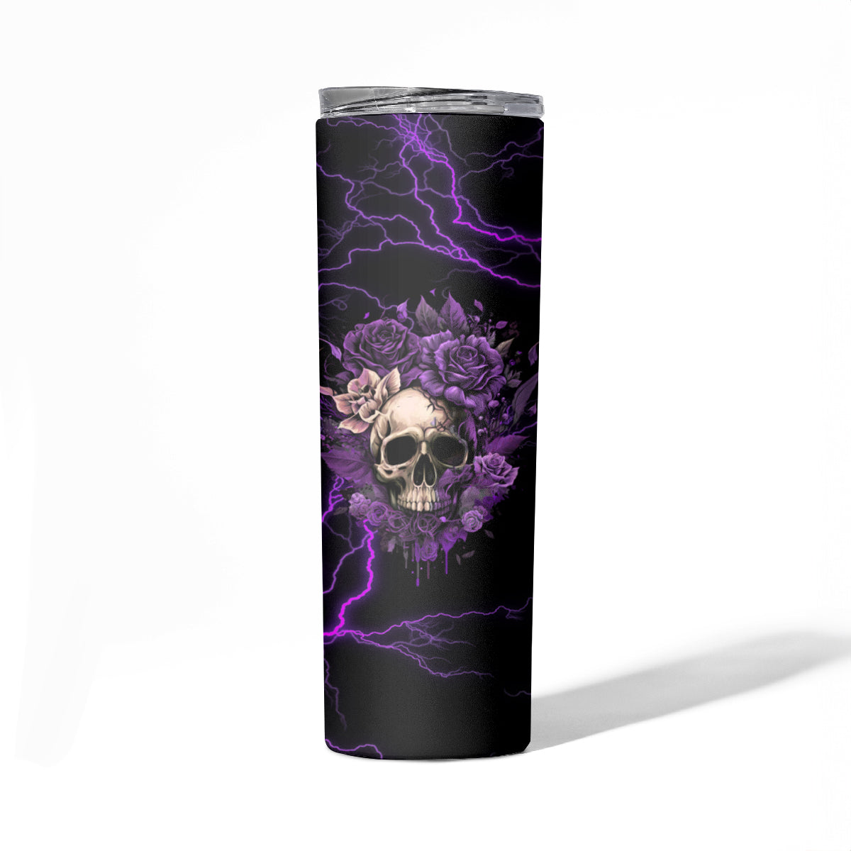 I Am The Storm Rose Skull Skinny Tumbler - Wonder Print Shop