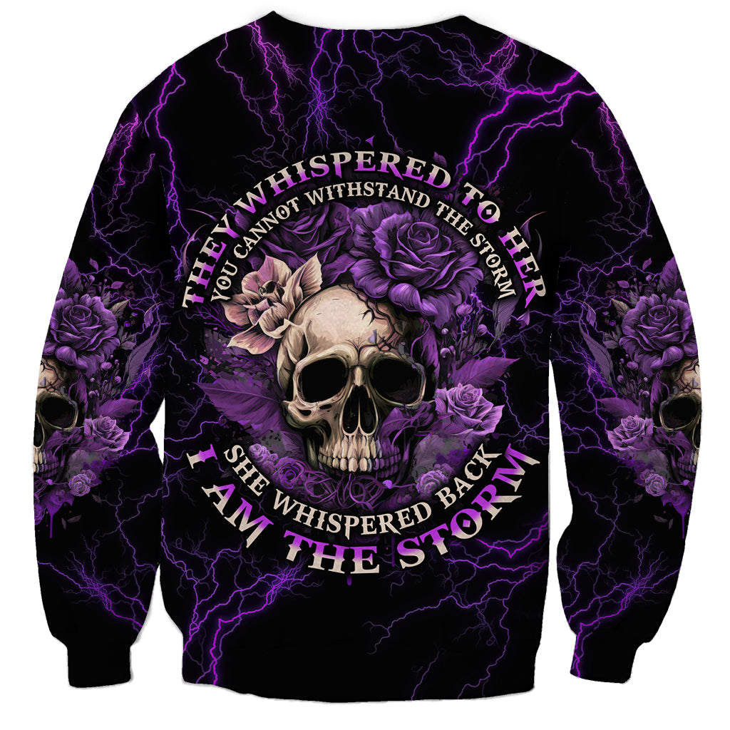 I Am The Storm Rose Skull Sweatshirt - Wonder Print Shop