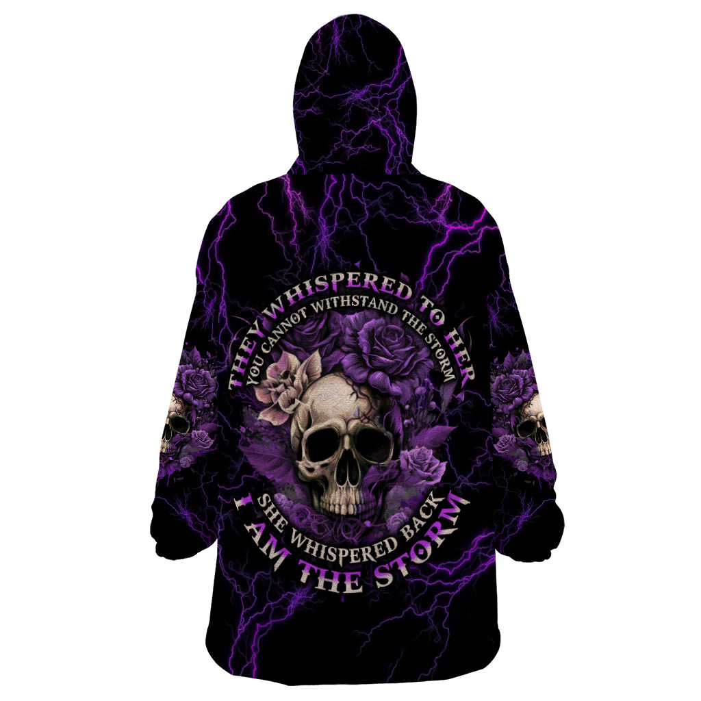 I Am The Storm Rose Skull Wearable Blanket Hoodie - Wonder Print Shop