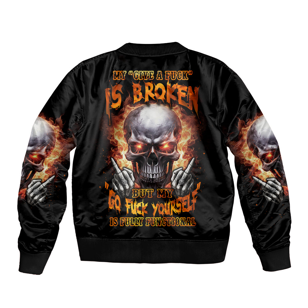Give Me A F Is Broken But My Go F Yourself Bomber Jacket - Wonder Print Shop