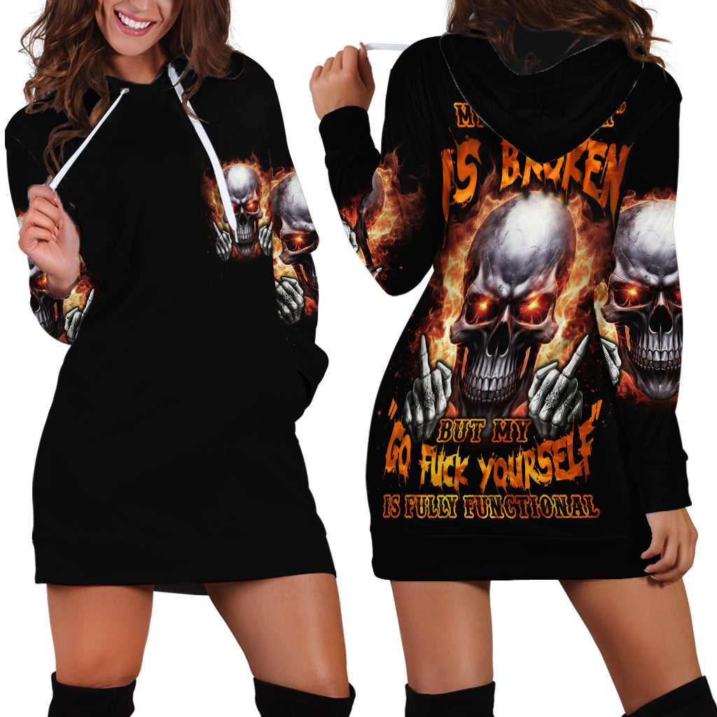 Give Me A F Is Broken But My Go F Yourself Hoodie Dress - Wonder Print Shop