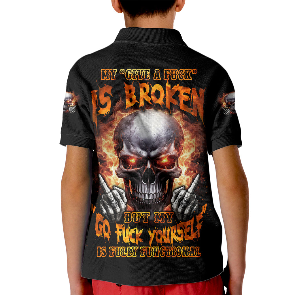 Give Me A F Is Broken But My Go F Yourself Kid Polo Shirt - Wonder Print Shop