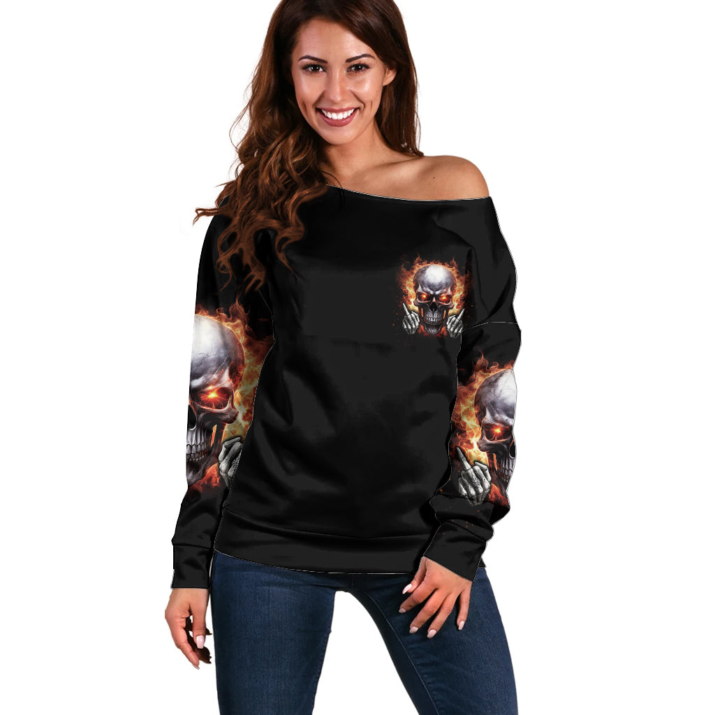 Give Me A F Is Broken But My Go F Yourself Off Shoulder Sweater - Wonder Print Shop