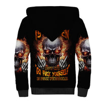 Give Me A F Is Broken But My Go F Yourself Sherpa Hoodie - Wonder Print Shop