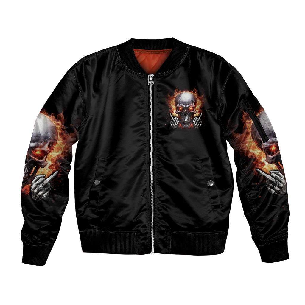 Give Me A F Is Broken But My Go F Yourself Sleeve Zip Bomber Jacket - Wonder Print Shop