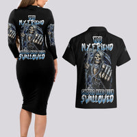 You My Friend Should Have Been Swallowed Couples Matching Long Sleeve Bodycon Dress and Hawaiian Shirt - Wonder Print Shop