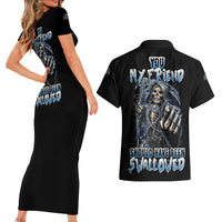 You My Friend Should Have Been Swallowed Couples Matching Short Sleeve Bodycon Dress and Hawaiian Shirt - Wonder Print Shop