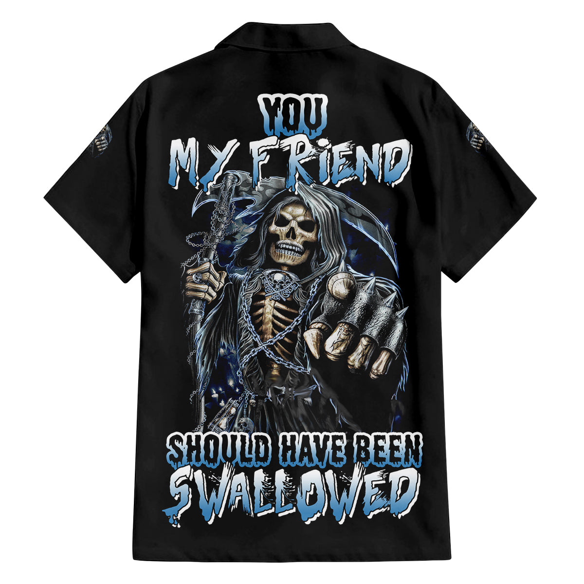 You My Friend Should Have Been Swallowed Family Matching Off Shoulder Maxi Dress and Hawaiian Shirt - Wonder Print Shop