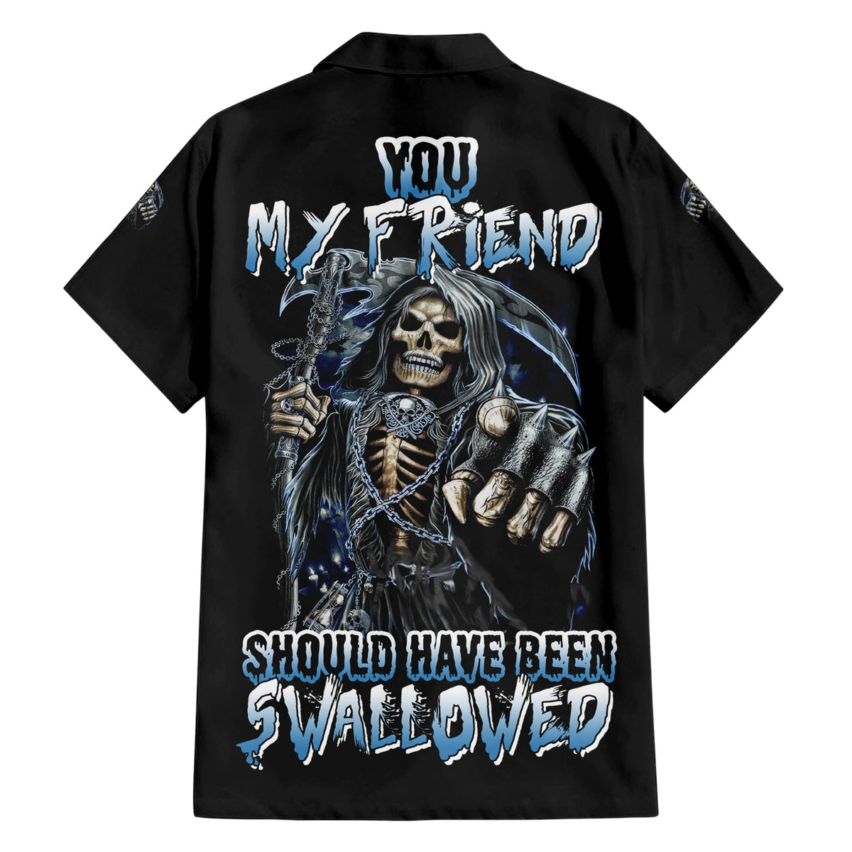 You My Friend Should Have Been Swallowed Family Matching Short Sleeve Bodycon Dress and Hawaiian Shirt - Wonder Print Shop