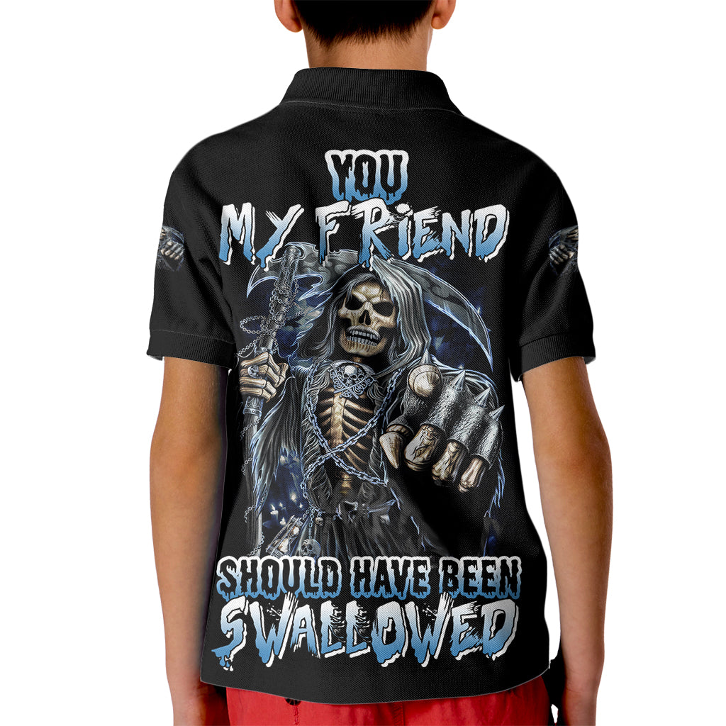 You My Friend Should Have Been Swallowed Kid Polo Shirt - Wonder Print Shop