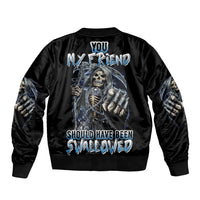 You My Friend Should Have Been Swallowed Sleeve Zip Bomber Jacket - Wonder Print Shop