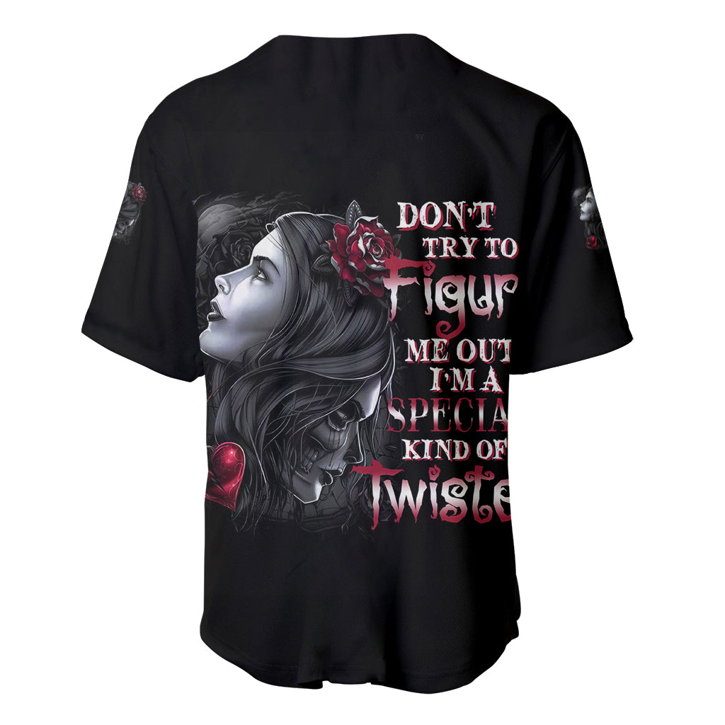 Don't Try To Figure Me Out Baseball Jersey - Wonder Print Shop