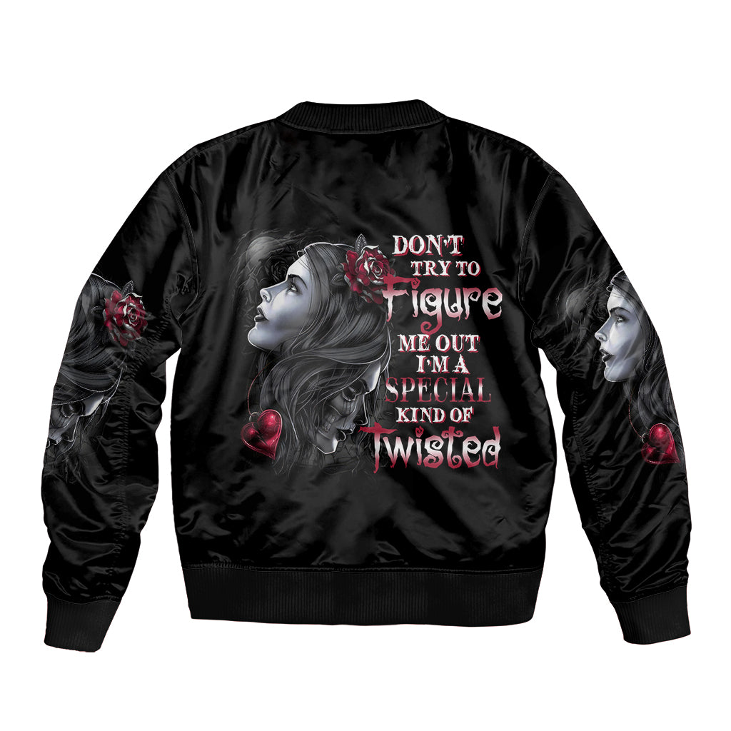 Don't Try To Figure Me Out Bomber Jacket - Wonder Print Shop