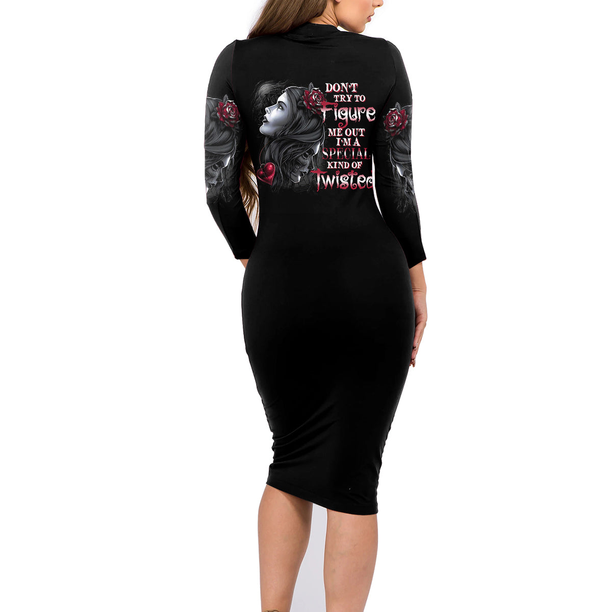 Don't Try To Figure Me Out Family Matching Long Sleeve Bodycon Dress and Hawaiian Shirt - Wonder Print Shop