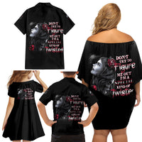 Don't Try To Figure Me Out Family Matching Off Shoulder Short Dress and Hawaiian Shirt - Wonder Print Shop