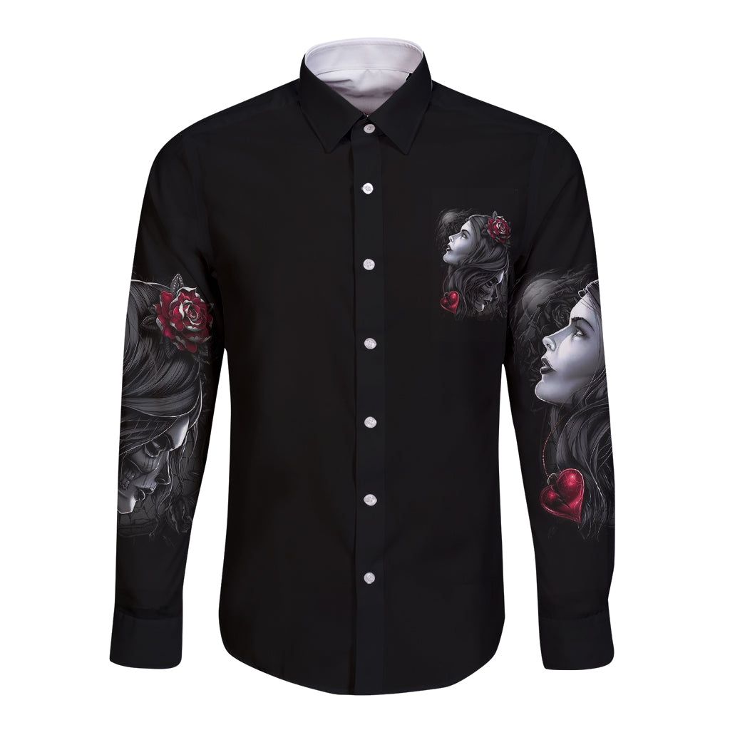 Don't Try To Figure Me Out Long Sleeve Button Shirt - Wonder Print Shop