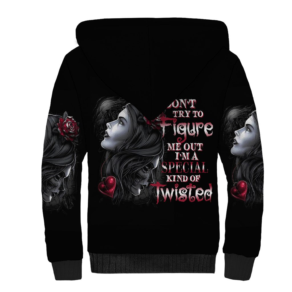 Don't Try To Figure Me Out Sherpa Hoodie - Wonder Print Shop