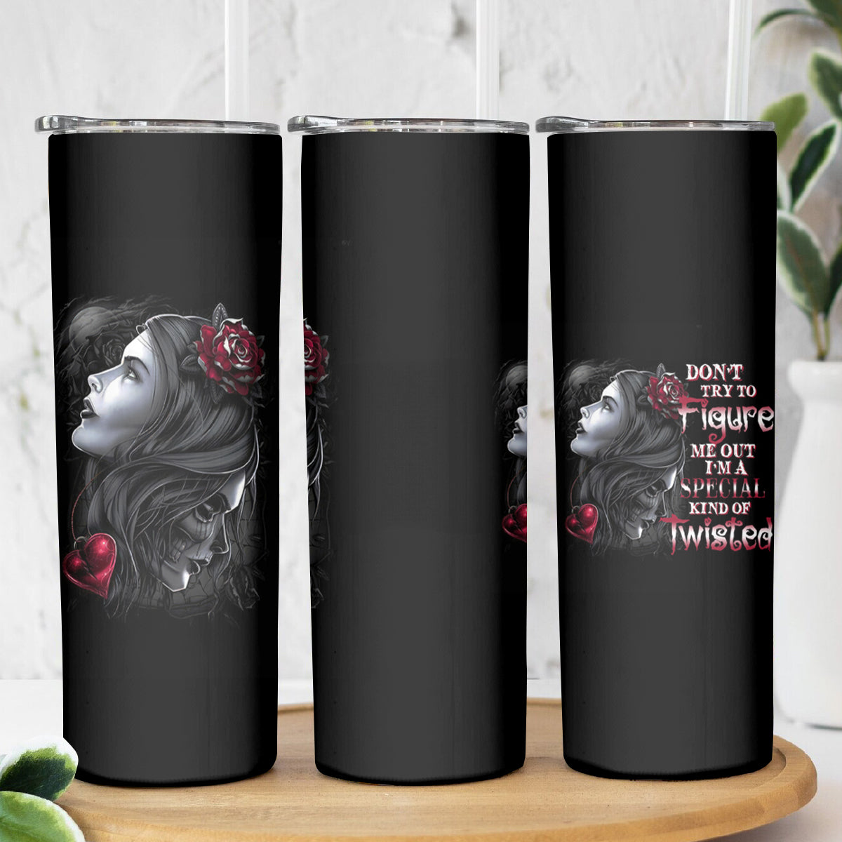 Don't Try To Figure Me Out Skinny Tumbler - Wonder Print Shop