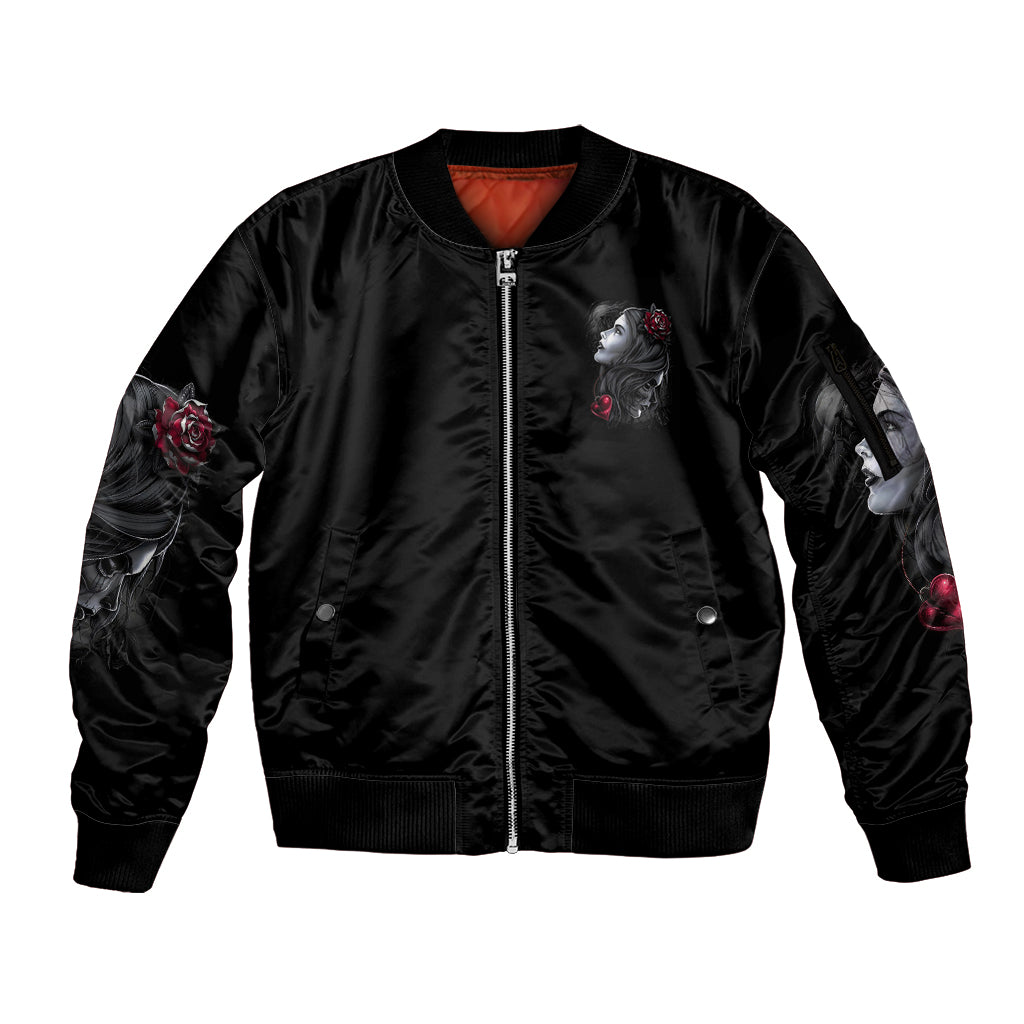 Don't Try To Figure Me Out Sleeve Zip Bomber Jacket - Wonder Print Shop