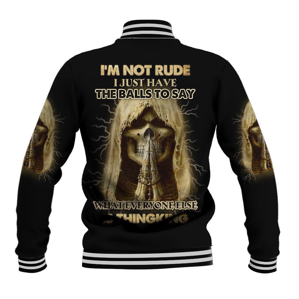 I'm Not Rude I Just Have The Balls Baseball Jacket - Wonder Print Shop