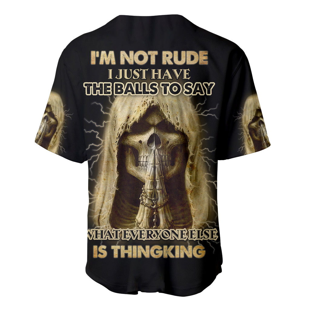 I'm Not Rude I Just Have The Balls Baseball Jersey - Wonder Print Shop