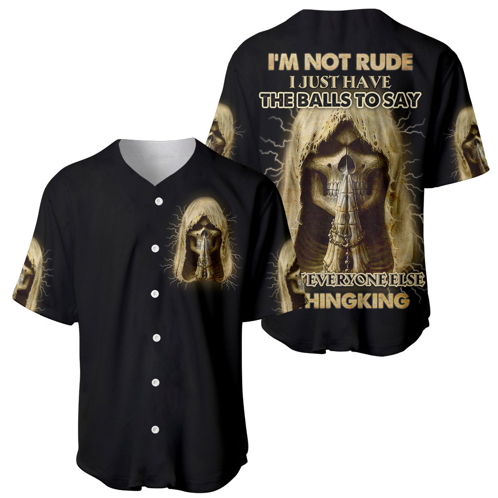 I'm Not Rude I Just Have The Balls Baseball Jersey - Wonder Print Shop