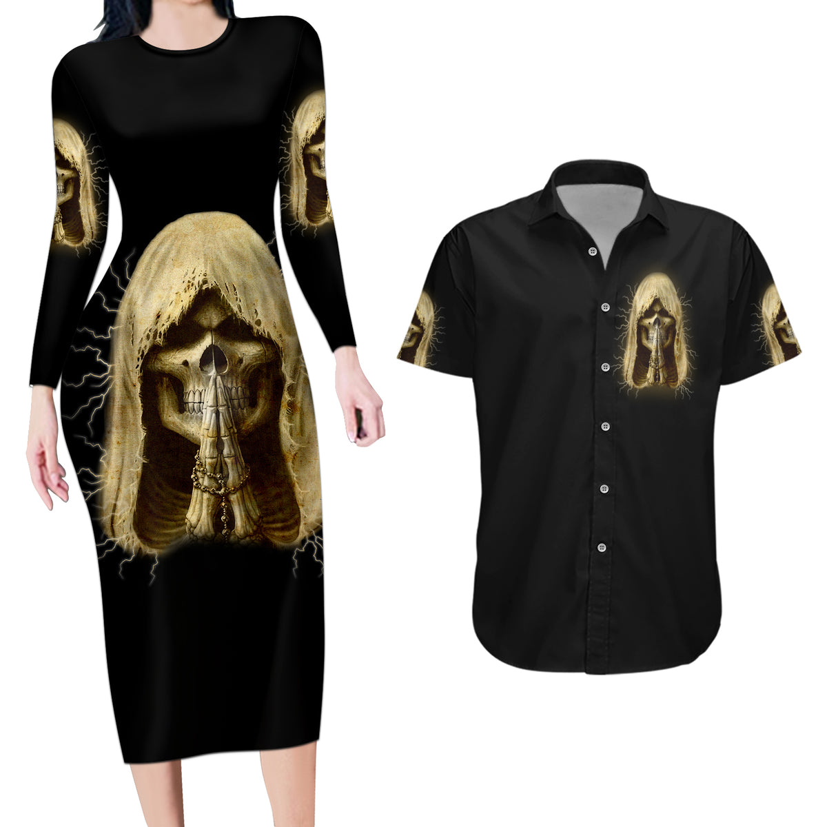 I'm Not Rude I Just Have The Balls Couples Matching Long Sleeve Bodycon Dress and Hawaiian Shirt - Wonder Print Shop