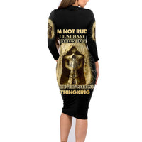 I'm Not Rude I Just Have The Balls Family Matching Long Sleeve Bodycon Dress and Hawaiian Shirt - Wonder Print Shop