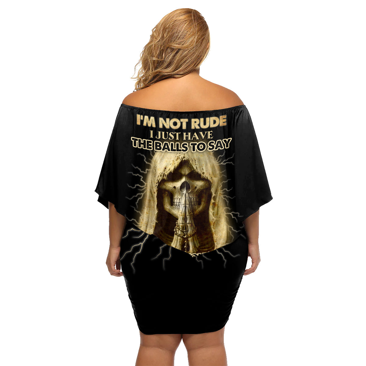 I'm Not Rude I Just Have The Balls Family Matching Off Shoulder Short Dress and Hawaiian Shirt - Wonder Print Shop