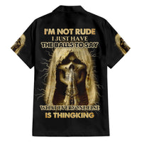 I'm Not Rude I Just Have The Balls Family Matching Short Sleeve Bodycon Dress and Hawaiian Shirt - Wonder Print Shop