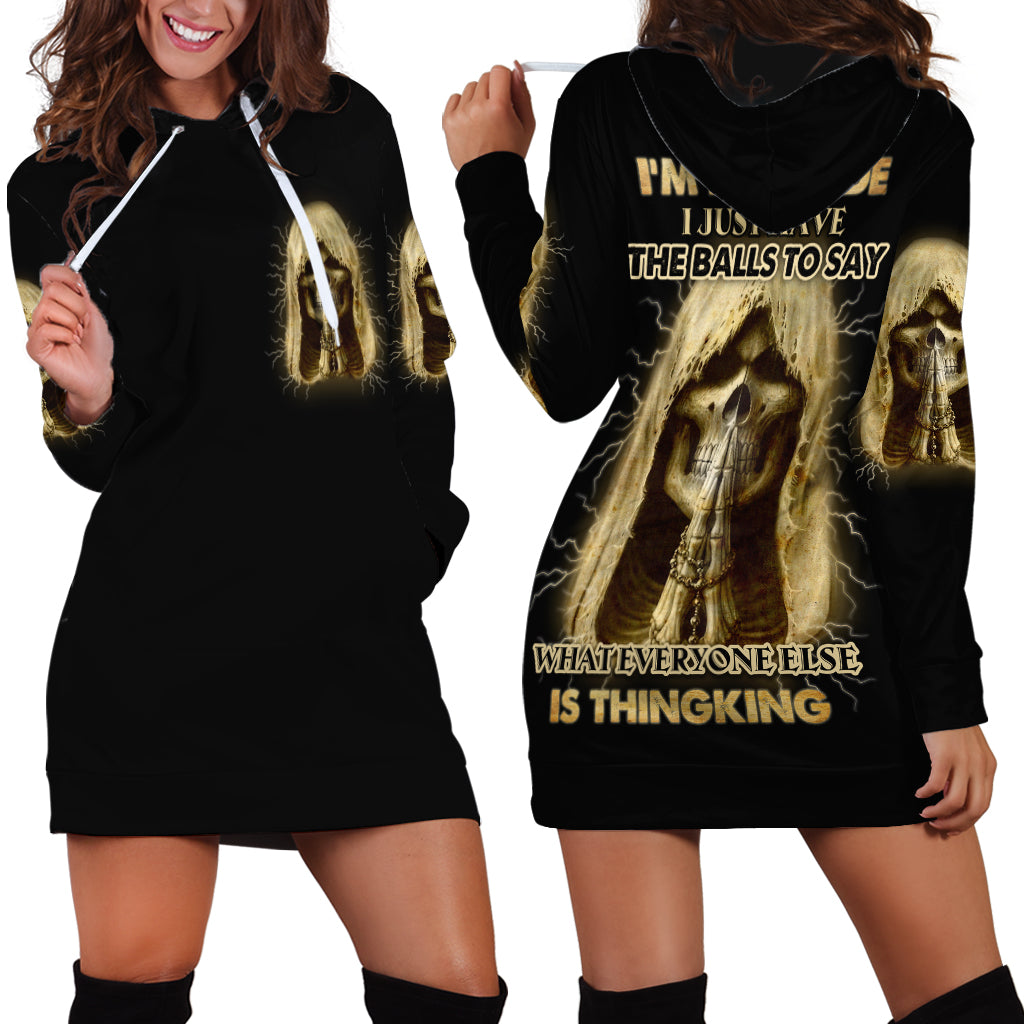I'm Not Rude I Just Have The Balls Hoodie Dress - Wonder Print Shop